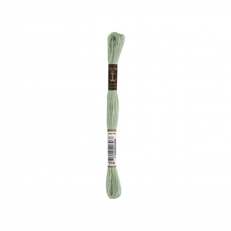 Meada de linha de bordar Anchor Stranded Cotton, filosele cor 214 verde Meada de linha de bordar Anchor Stranded Cotton, filosele cor 214 verde